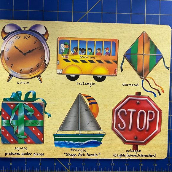 Shape Art Wood Peg Puzzle - Picture 1 of 6